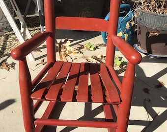 Perfect Little Vintage Porch Rocker Childs Wood Rocking Chair