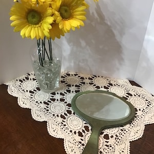 Antique Hand Mirror Beveled Glass Early 1900s Vanity Mirror