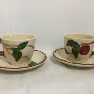 Franziskaner Ware Apfel Kaffeetasse und Untertasse Set Paar Tassen und Untertassen