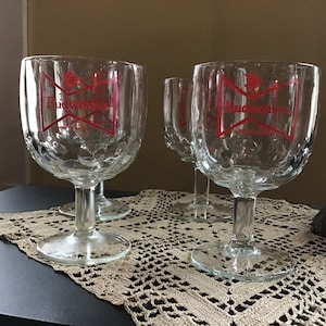 Budweiser Thumbprint vintage Beer Glasses 1970s Boisson, Bar Glasses