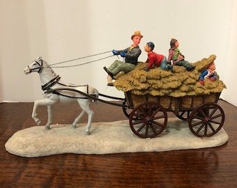 Lemax Christmas Village “ Holiday Hay ride” Christmas Winter Decor, Christmas Village Figurines