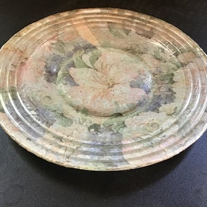 Piatti decoupage fatti a mano piatto floreale piatto uccello piatto
