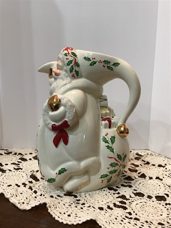 Vintage LENOX SANTA PITCHER Christmas Tableware, Christmas Gift