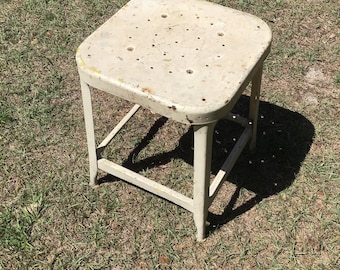 Vintage Metal Stool, Kitchen, Bar, Porch, Desk,Industraial, Farmhouse Shabby Chic Stool