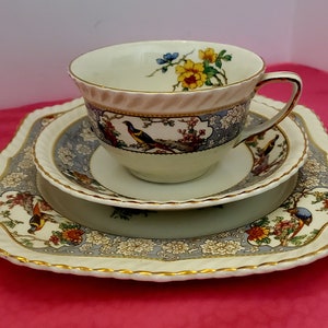 Beautiful Antique Johnson Bros Tea Cup, Saucer, Plate Set, Tea Enthusiast, Shabby Chic, Cottage, Farmhouse, French Country Tableware
