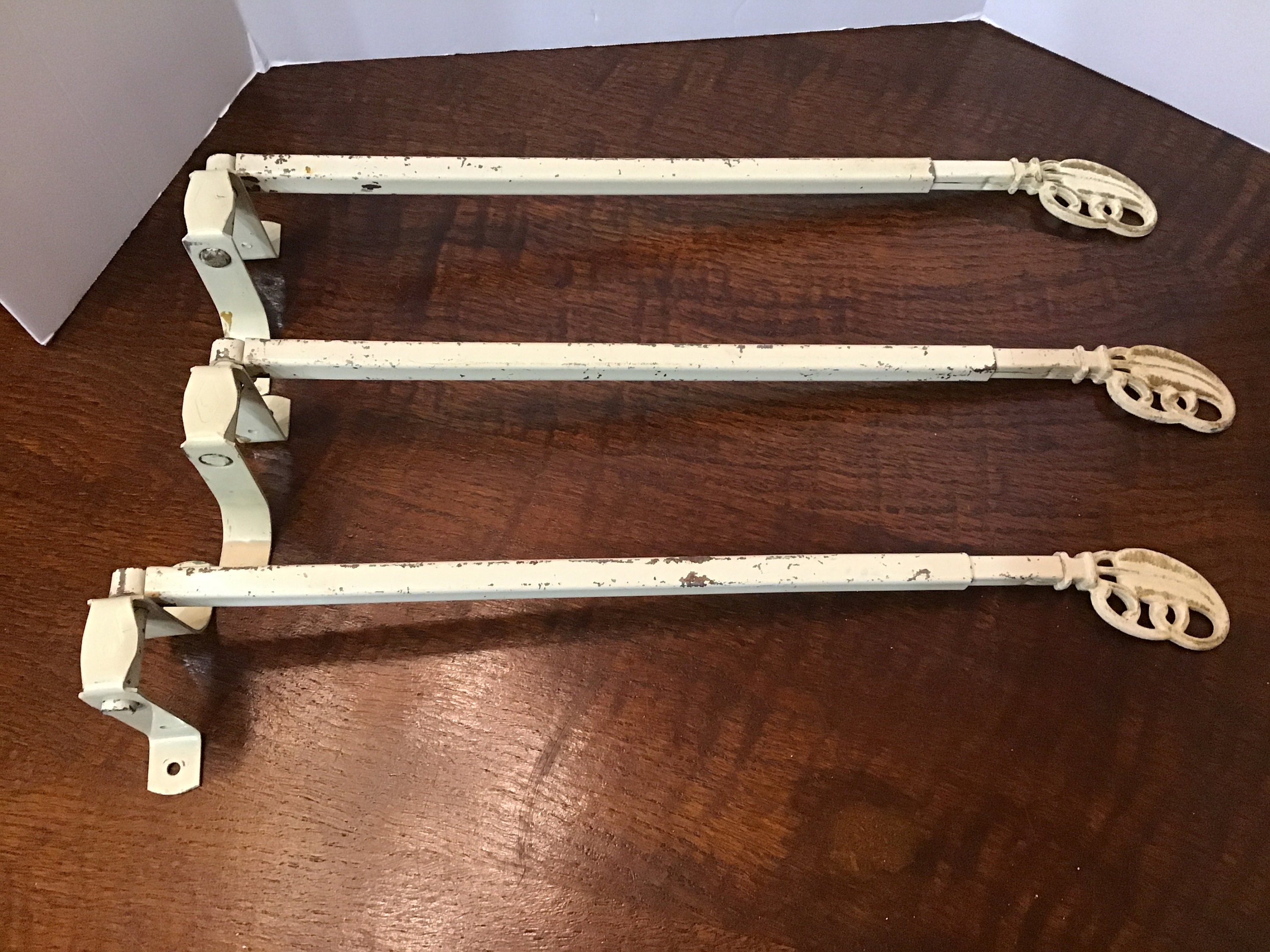 Vintage Swing Arm Curtain Rods With Brackets 1930s Ivory and Etsy