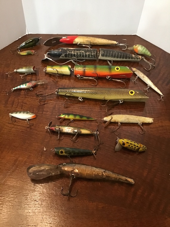 Vintage Fishing Lures Collection, River, Lake, Fishing Decor