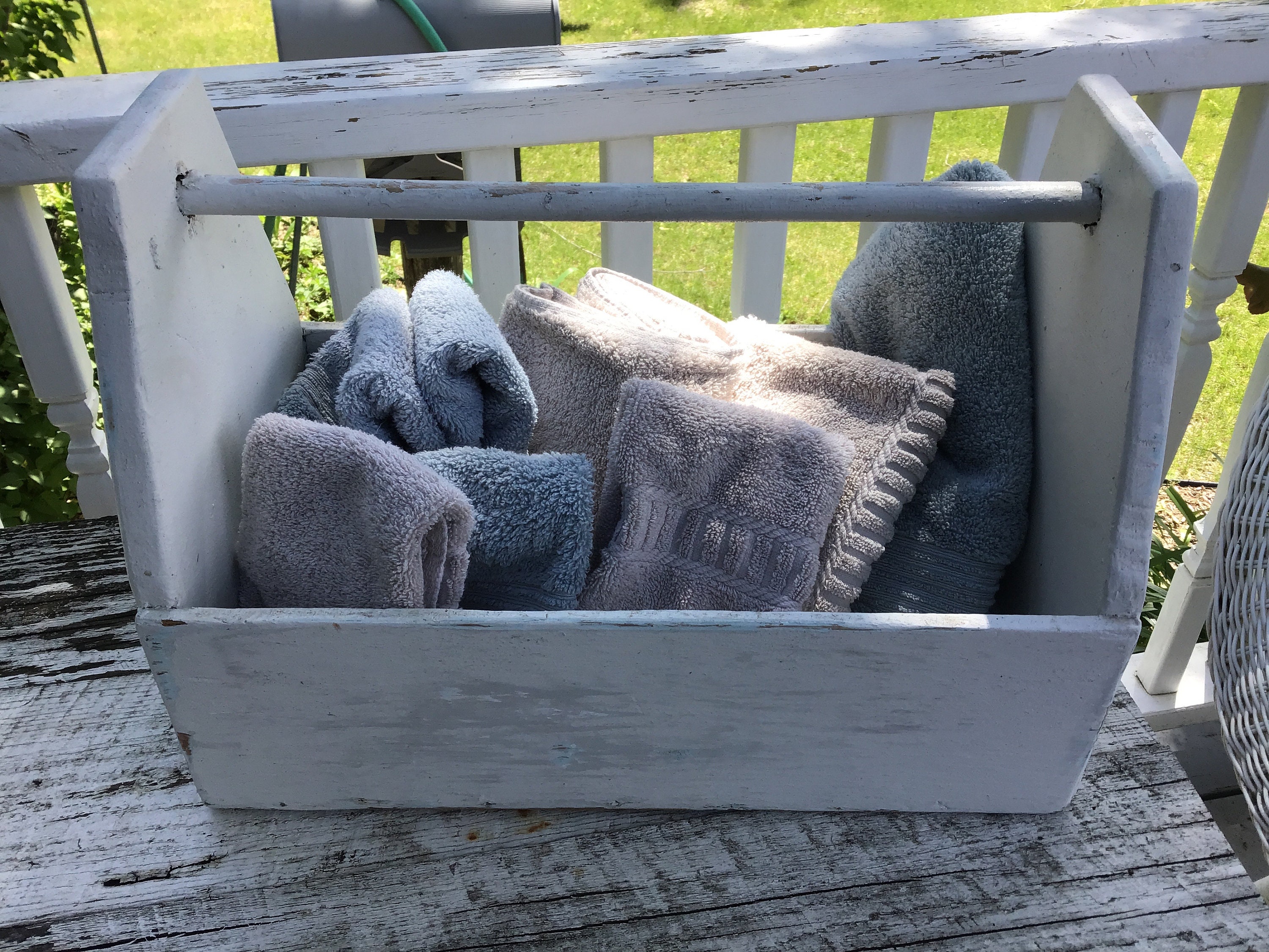 1940s Wood Carpenters Tool Box Gardening, Table, Porch, Kitchen
