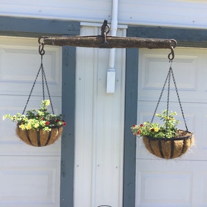 Antique Wood & Iron Horse Singletree, Yoke, Farm, Horse, Cabin, Rustic, Porch, Wall, Garden, Yard Decor