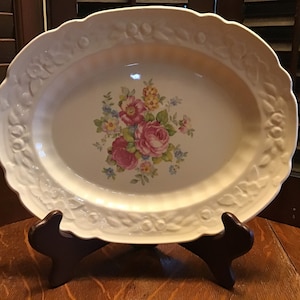 Antique Platter Serving Platter, Dessert Plate, French Country, Shabby Chic, Cottage Tableware Decor