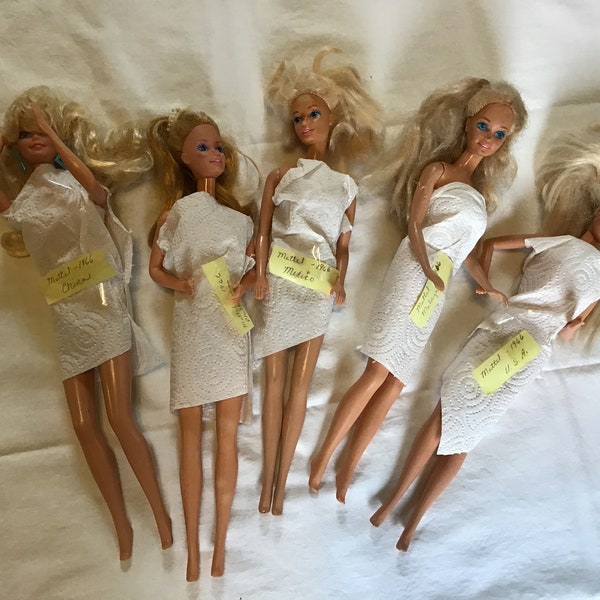 Vintage BARBIE DOLLS 1966 Five Barbie Dolls Malaysia USA China Mexico Philippines