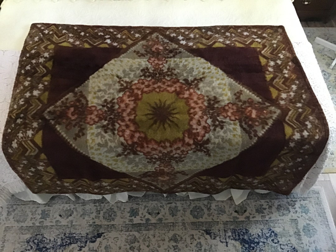 Antique Victorian Carriage Sleigh Lap Robe Throw Blanket Wool Mohair