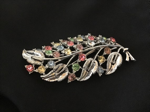 Beautiful Antique Brooch Star Jewelry Silver Leaf… - image 2