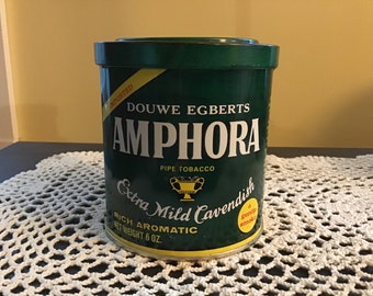 AMPHORA TOBACCO TIN Vintage Tin Advertising Collectible Man Cave Decor
