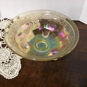 Carnival Glass Indiana Glass  Footed Dish Serving Dish, Fruit Bowl, Vegetable Dish