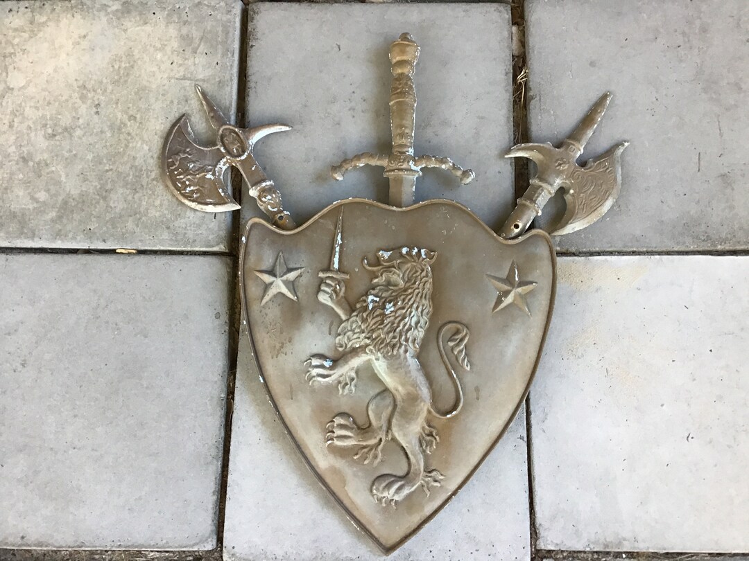 Vintage Large Cast Metal Coat of Arms, Porch, House, Bar, Man Cave ...