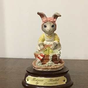 Little Nook Village Rebecca Rabbit Figurine Collectible Easter Rabbit Home Decor