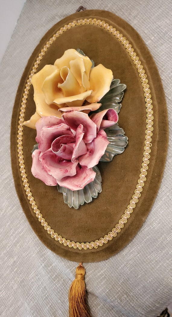 Vintage Capodimonte Porcelain Flowers Wall Decor Made in Italy - Etsy