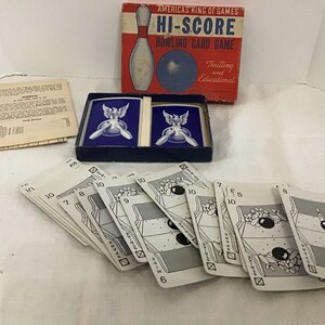 Vintage Hi-Score Bowling Card Game, Family Card Game, Family Game Night