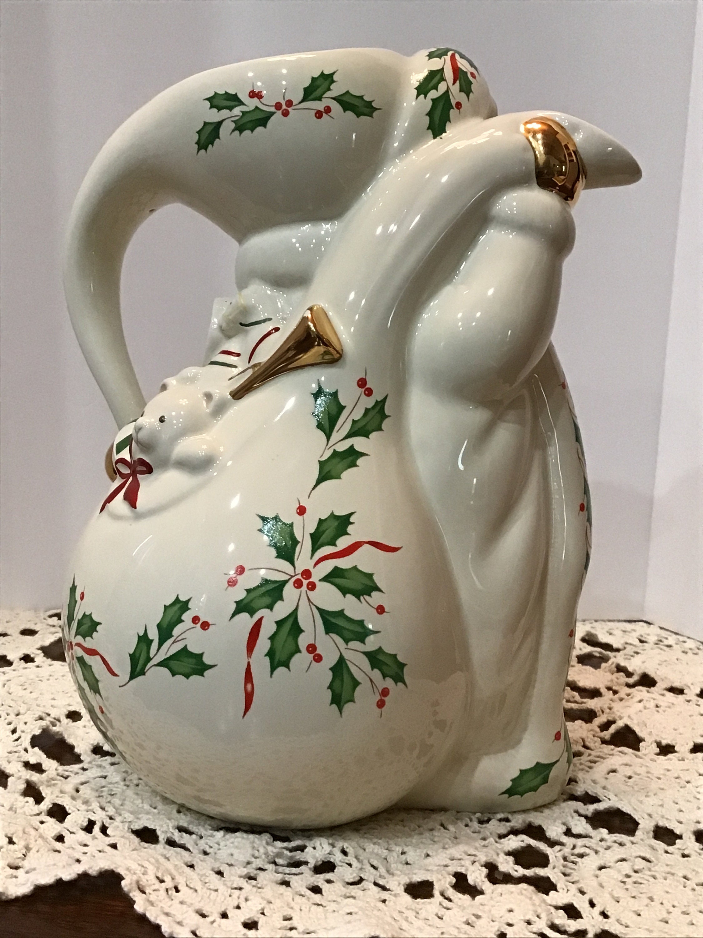 Vintage LENOX SANTA PITCHER Christmas Tableware, Christmas Vintage LENOX SANTA PITCHER Christmas Tableware, Christmas