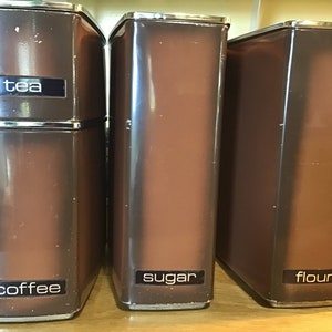 Lincoln Beauty Ware 1960s COPPER CANISTER SET Retro Canisters