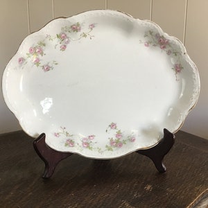 Antique HOMER LAUGHLIN PLATTER Oval Platter Floral Platter Vanity Platter