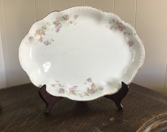 Antique HOMER LAUGHLIN PLATTER Plato ovalado Plato floral Plato de tocador