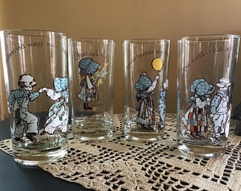VINTAGE HOLLY HOBBIE 1970s Glasses, Milk, Ice Tea, Drinkware, Tumblers