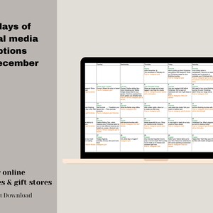 30 Day Christmas Social Media Content, Social Media Manager, Social Media Captions, Content Ideas, Content Prompts, Social Media Marketng