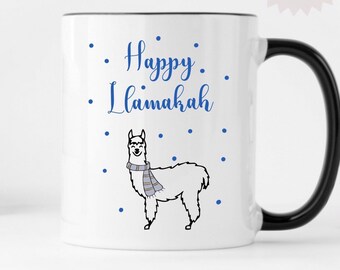 Happy Llamakah, Hanukkah Mug, Jewish Holiday Mug, Chanukkah, Llama Mug, Funny Hanukkah Mug, Gift for Hanukkah, Hanukkah Gift, Hanukkah Mug