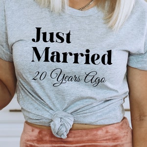 20 anniversary gift for husband, Just Married 20 Years Ago, 20th Anniversary Gift T Shirt, Married For 20 Years, Couples Matching Wedding