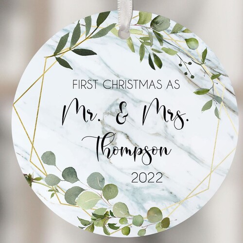 MARRIED Ornament Wedding Gift Our First Christmas as Mr and - Etsy