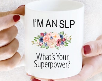 Funny Speech Therapist Gifts | SLP Gift | Superpower Speech Therapy Mug | Speech Therapy Gift | Funny Speech Therapy Mug | Speech Therapist