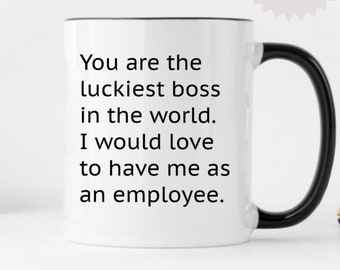 Boss Day | Luckiest Boss | Boss Mug | Christmas Gift Boss | Boss Appreciation | Boss Gift Idea | Gift from Employee | Employee Gift to Boss