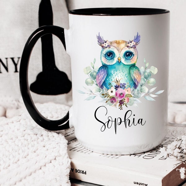 Owl coffee mug, Owl gifts, Owl Mug for Women, Owl lover gift, Owl coffee cup, Ceramic owl mug, Personalized owl mug, Gift for owl lovers