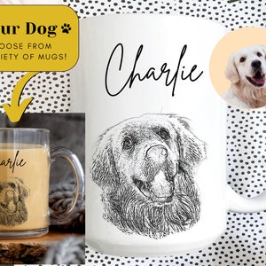 Custom Dog Mug Personalized, Custom Dog Photo Mug, Pet Portrait Mug, Dog Portrait, Dog Face Mug, Cartoon Your Pet, Personalized Pet Mug image 2