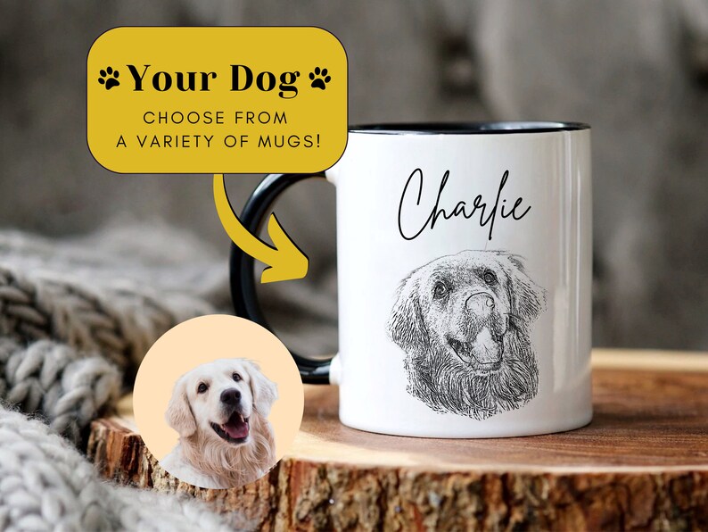 Custom Dog Mug Personalized, Custom Dog Photo Mug, Pet Portrait Mug, Dog Portrait, Dog Face Mug, Cartoon Your Pet, Personalized Pet Mug image 4