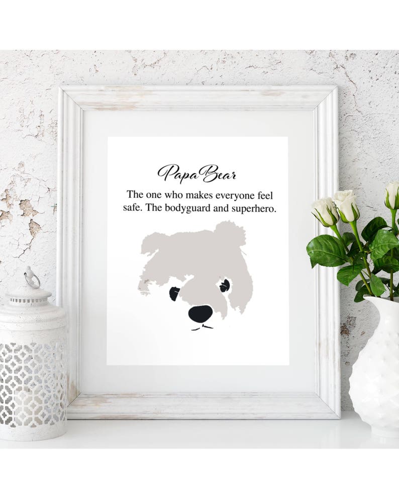 Papa Bear Print Printable Wall Art Papa Bear New Papa Etsy