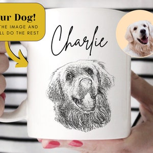 Custom Dog Mug Personalized, Custom Dog Photo Mug, Pet Portrait Mug, Dog Portrait, Dog Face Mug, Cartoon Your Pet, Personalized Pet Mug image 1