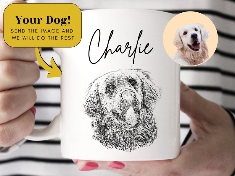 Custom Dog Mug Personalized, Custom Dog Photo Mug, Pet Portrait Mug, Dog Portrait, Dog Face Mug, Cartoon Your Pet, Personalized Pet Mug image 1