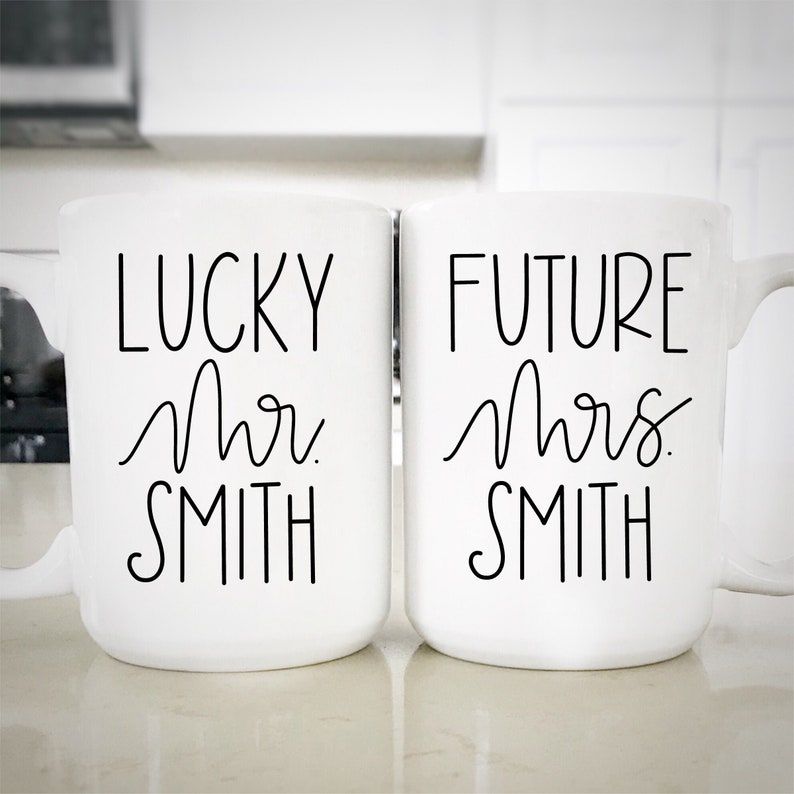 Future Mrs Mug Set Bride Gift Engagement Mug Set Custom Engagement Mug Set Newly Engaged Bride To Be Gift Engagement Gift I Rae image 7