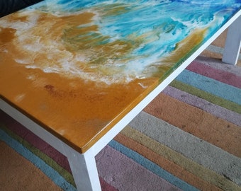Mesa de resina epoxi, Oceanart, ResinArt, mesa de centro, mesa auxiliar