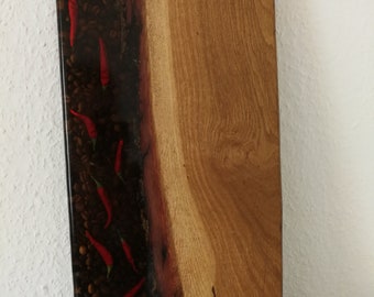 Tabla para servir granos de café y chile 49 cm x 23 cm