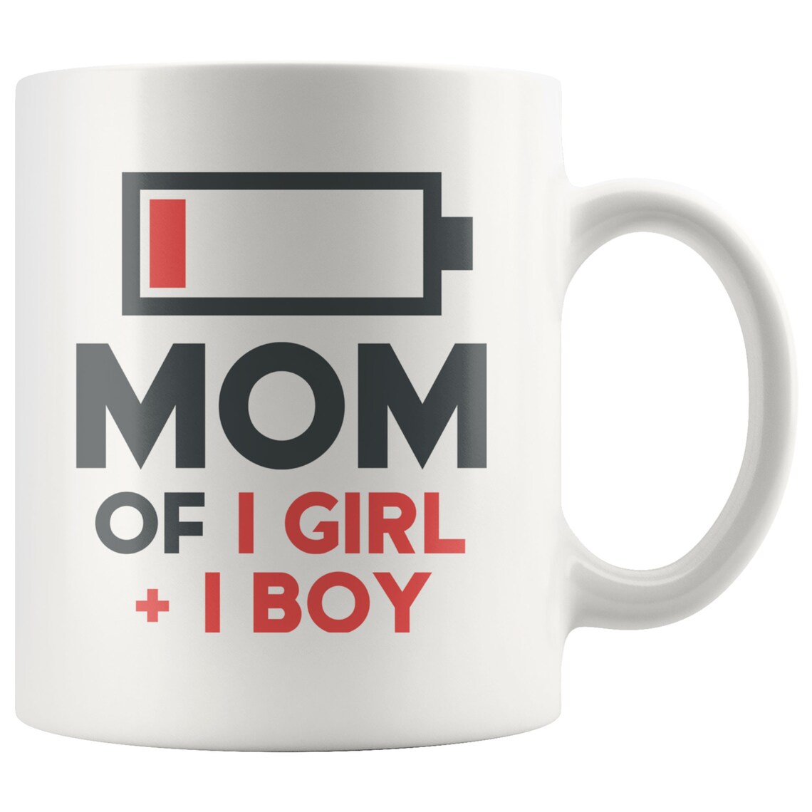 Mom of 1 Girl 1 Boy Mug Funny Mothers Day Gift Mom Coffee