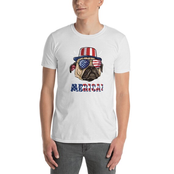 4th July Shirt Gift Men Women Kids Merica Pug Usa Flag Tee 4th July Shirt Gift Men Women Kids Merica Pug Usa Flag Tee