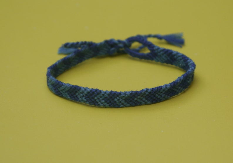 String bracelet gift for best friends and family blue chevron Etsy