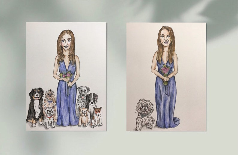 Custom Bridesmaid Portrait Gift Wedding Bridesmaid Present Personalised Hand-drawn Gift Handmade Bridesmaid Portrait from Photo