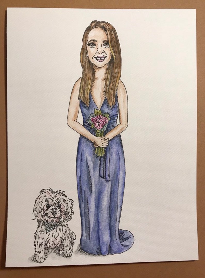 Custom Bridesmaid Portrait Gift Wedding Bridesmaid Present Personalised Hand-drawn Gift Handmade Bridesmaid Portrait from Photo