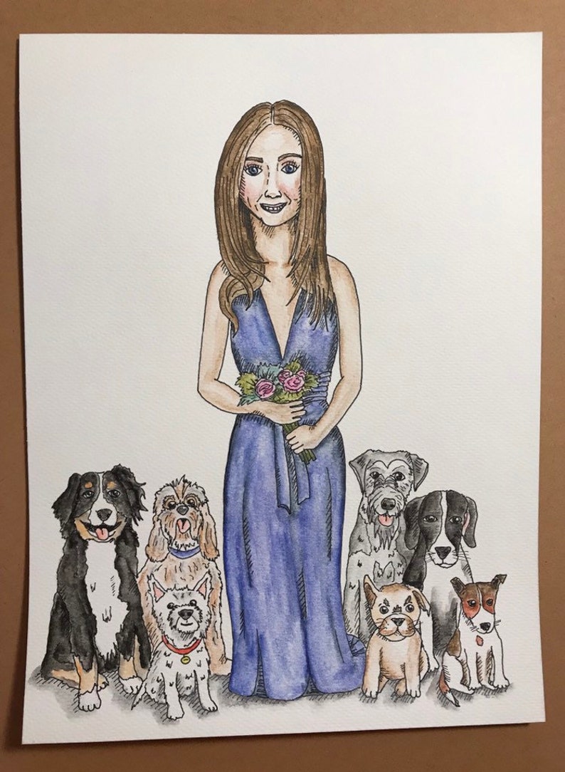 Custom Bridesmaid Portrait Gift Wedding Bridesmaid Present Personalised Hand-drawn Gift Handmade Bridesmaid Portrait from Photo