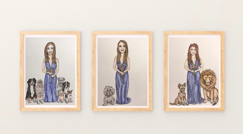 Custom Bridesmaid Portrait Gift Wedding Bridesmaid Present Personalised Hand-drawn Gift Handmade Bridesmaid Portrait from Photo